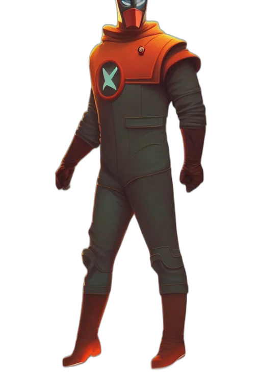 robot, jacket, staff, mask transparent PNG cut-out