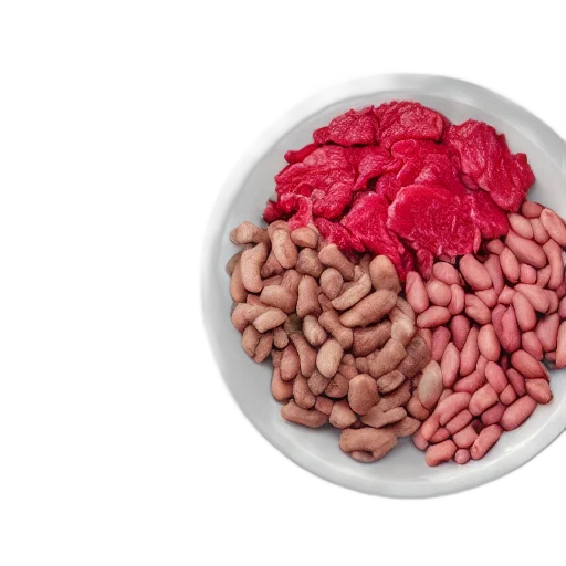 food, red, colorful, raw, meat, chunks, beans, android transparent PNG cut-out