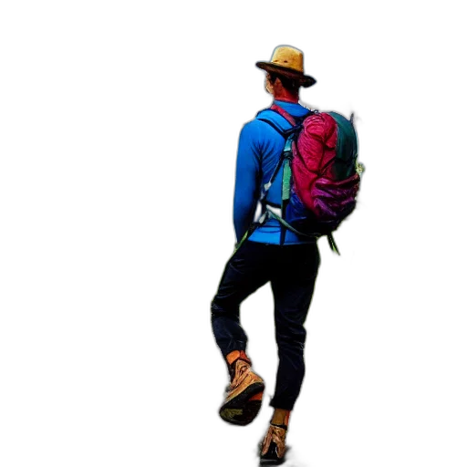 jacket, hat, staff, 3d render transparent PNG cut-out