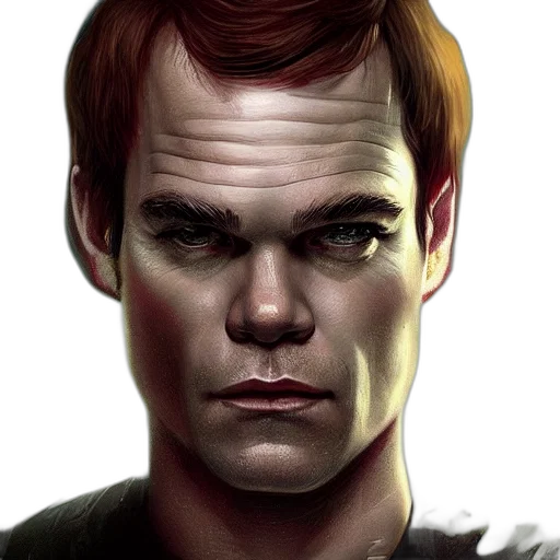 face, comic book art, photorealistic, fantasy art, concept art, dexter, morgan, tom transparent PNG cut-out