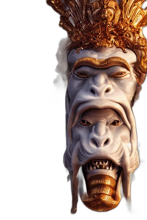 face, mask, creature, staff transparent PNG cut-out