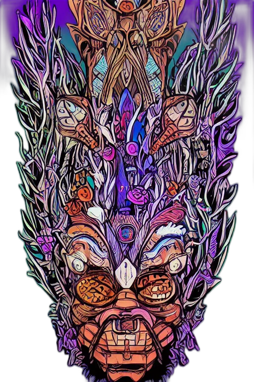 mask, crown, tree, face, fantasy art, comic book art, concept art, pixel art transparent PNG cut-out