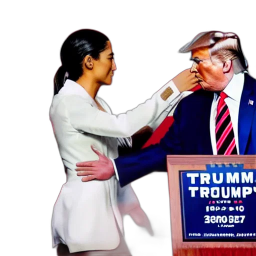trump, aoc, hugging, each, other, friendly, manner, congress transparent PNG cut-out
