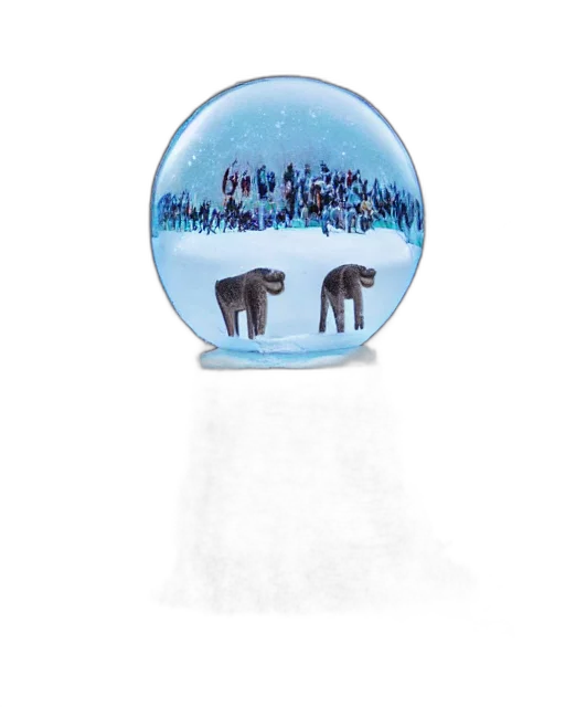 concept art, snow, photo, whole, zoo, inside, snowglobe transparent PNG cut-out