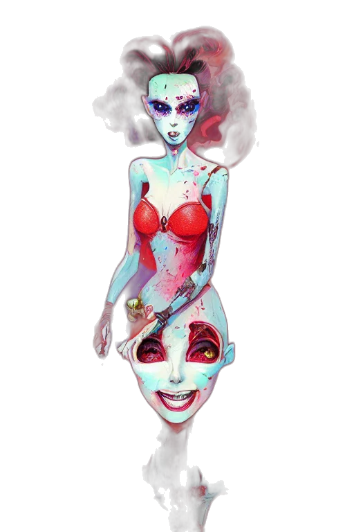 mask, concept art, comic book art, fantasy art, cartoon, colorful, beautiful, lady transparent PNG cut-out