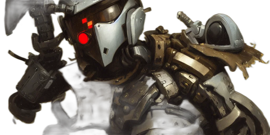 robot, concept art, 3d render, fantasy art, cyberpunk, ashley, wood, portrait transparent PNG cut-out