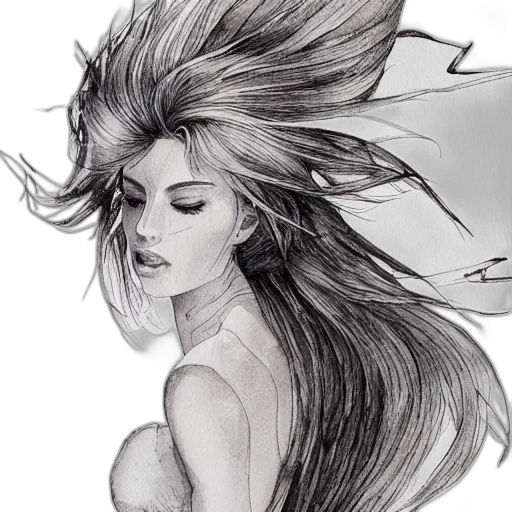 hair, crown, dress, mask, pencil sketch, fantasy art, photorealistic, comic book art transparent PNG cut-out