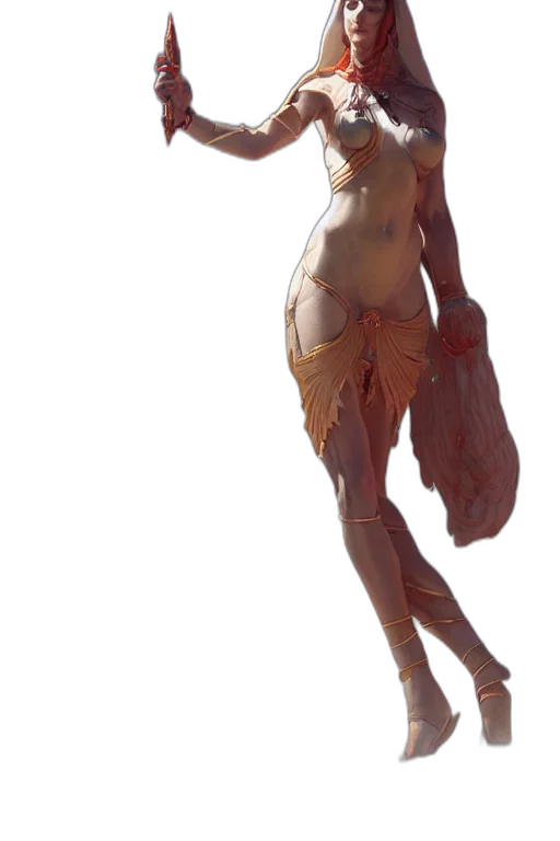 staff, creature, dress, weapon, concept art, fantasy art, 3d render, photorealistic transparent PNG cut-out