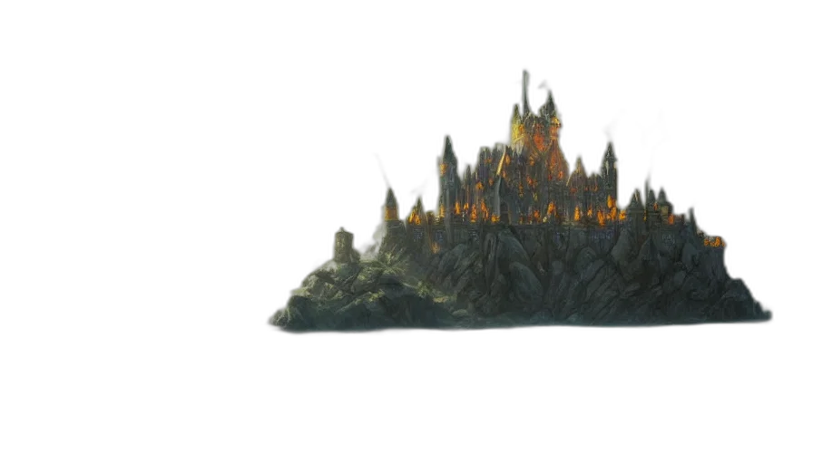 crown, building, dragon, sword transparent PNG cut-out