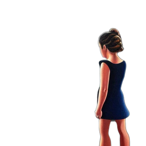 dress, hair, jewelry, face transparent PNG cut-out