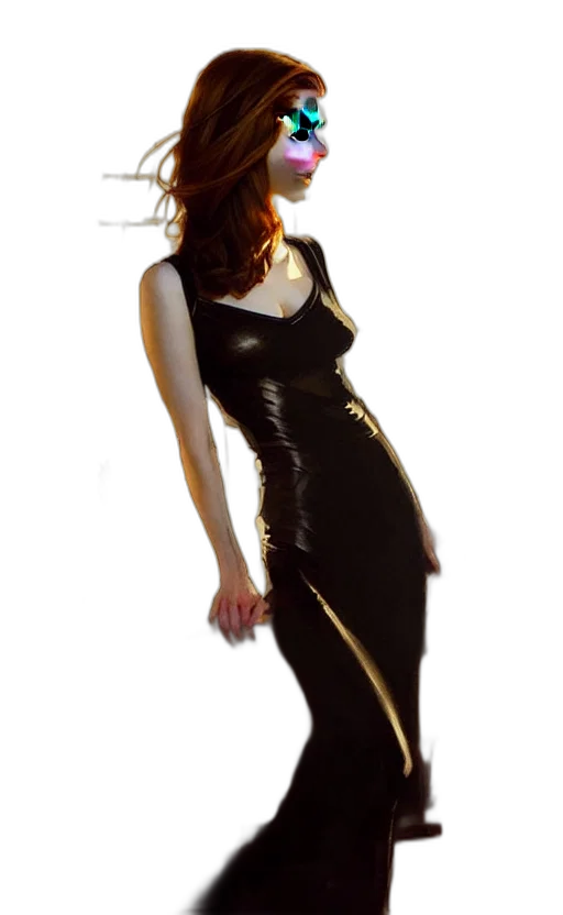 dress, jewelry, staff, photorealistic transparent PNG cut-out