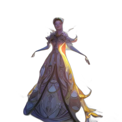 dress, crown, staff, jewelry transparent PNG cut-out
