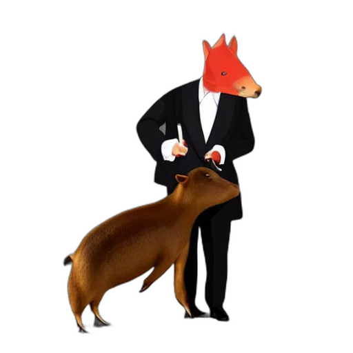animal, staff, hat, creature, concept art, 3d render, cartoon, smoking transparent PNG cut-out
