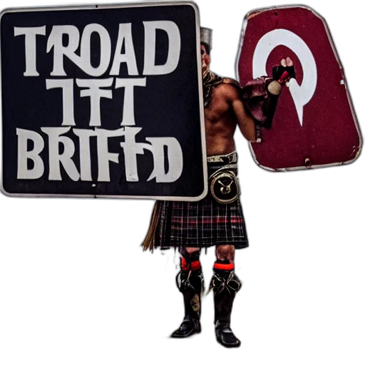 gladiator, wearing, road, sign transparent PNG cut-out