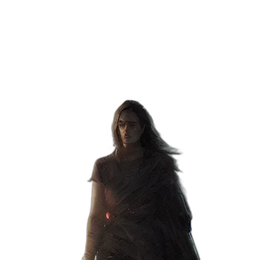 dress, creature, staff, sword, concept art, fantasy art, 3d render, comic book art transparent PNG cut-out