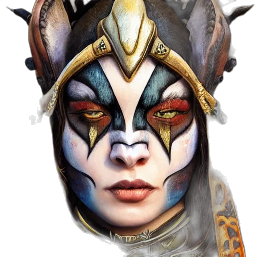 mask, face, jewelry, fantasy art, concept art, photorealistic, comic book art, orc transparent PNG cut-out