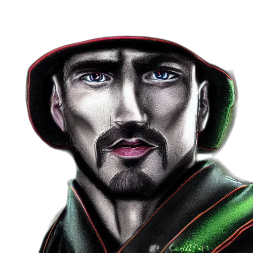 face, comic book art, photorealistic, fantasy art, cartoon, russian, warrior, black transparent PNG cut-out
