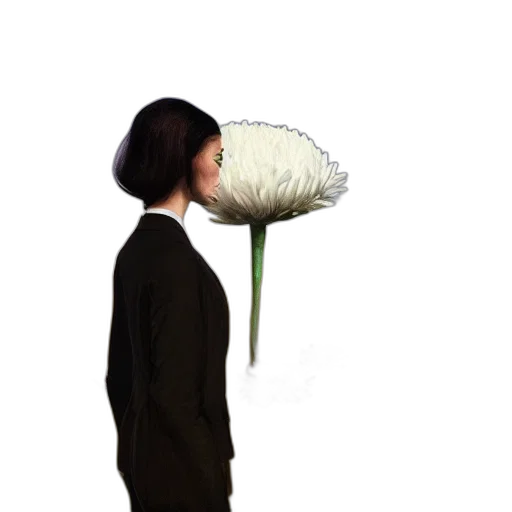 flower, hat, jacket, umbrella, photorealistic, concept art, 3d render, oil painting transparent PNG cut-out