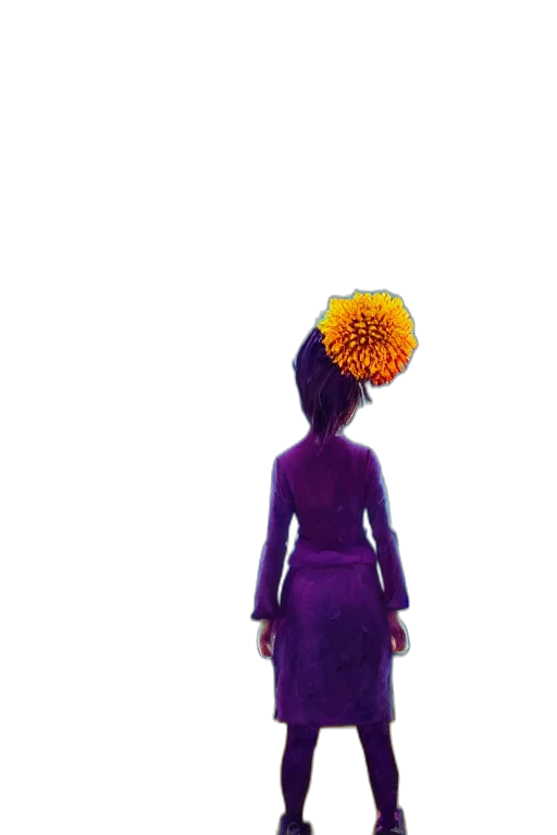 dress, crown, flower, hat, 3d render, concept art, vaporwave, pixel art transparent PNG cut-out