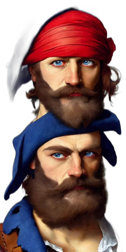 face, hat, crown, sword, photorealistic, fantasy art, concept art, oil painting transparent PNG cut-out