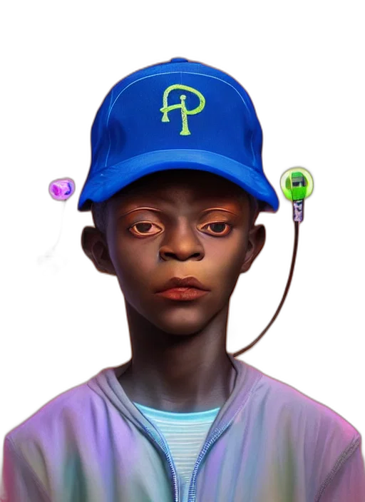 hat, face, staff, robot, concept art, fantasy art, cartoon, photorealistic transparent PNG cut-out