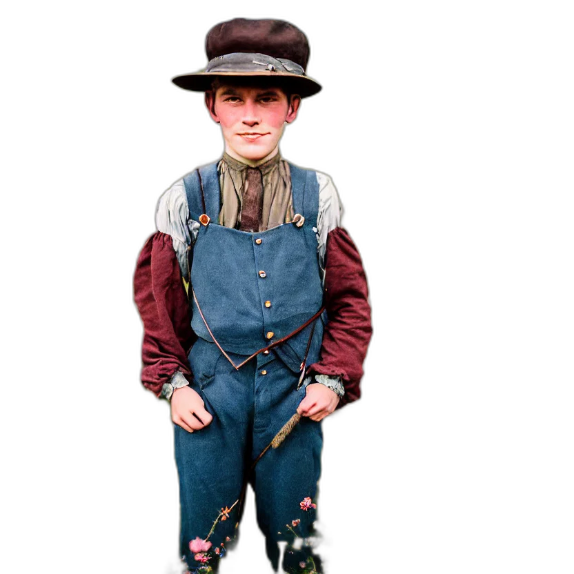 staff, hat, jacket, robot transparent PNG cut-out