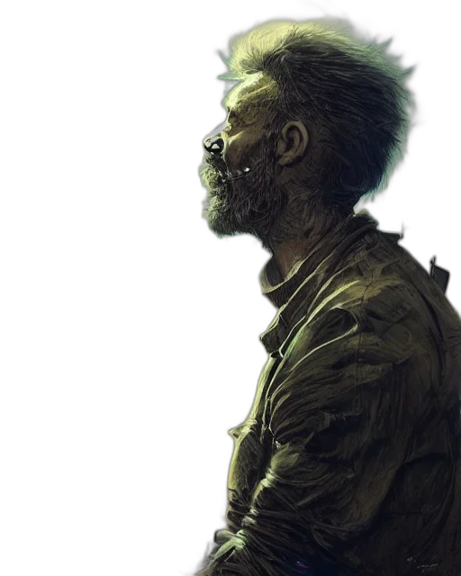 face, jacket, mask, staff transparent PNG cut-out