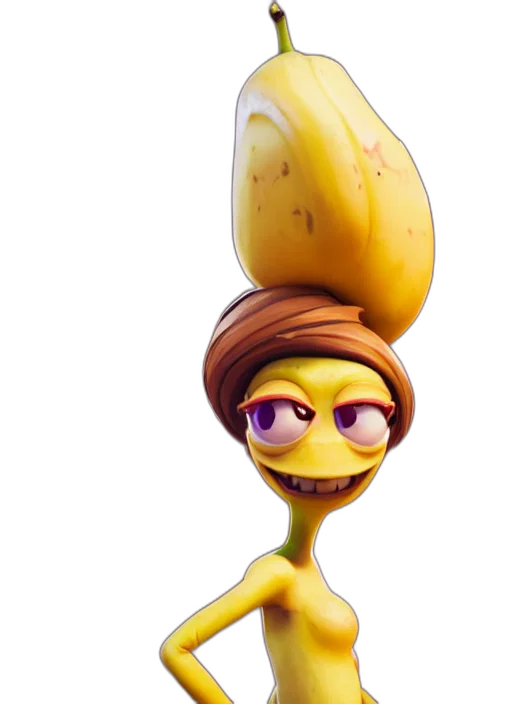 crown, hat, staff, hair, concept art, 3d render, cartoon, anthropomorphic transparent PNG cut-out