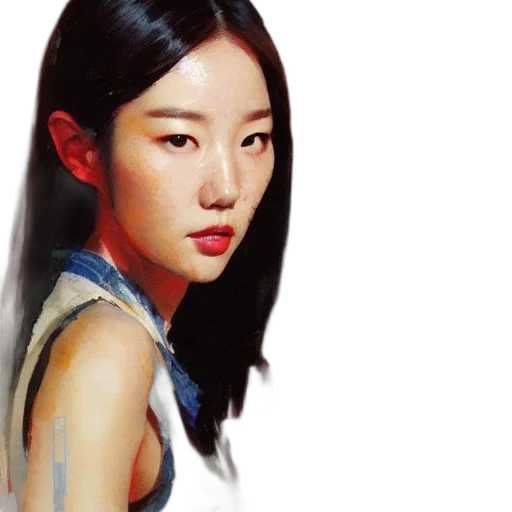 face, dress, hair, photorealistic transparent PNG cut-out