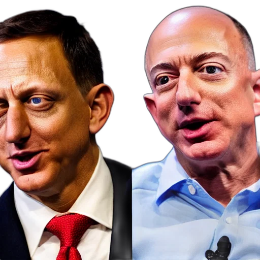 face, robot, peter, thiel, jeff, bezos, fighting transparent PNG cut-out