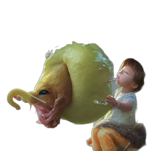 creature, mask, face, food, 3d render, photorealistic, concept art, oil painting transparent PNG cut-out