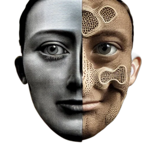 mask, face, robot, jewelry, 3d render, photorealistic, concept art, fantasy art transparent PNG cut-out