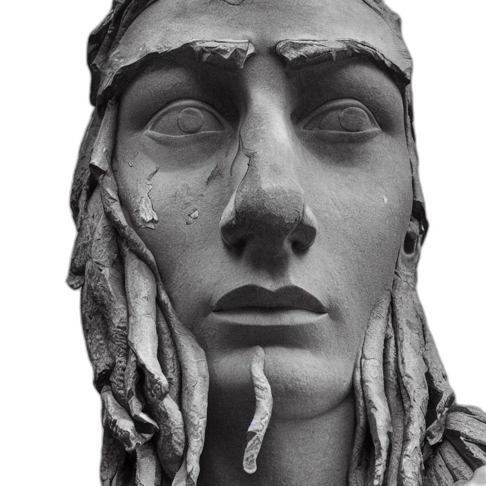 face, mask, jewelry, crown, photorealistic, 3d render, concept art, stoic transparent PNG cut-out