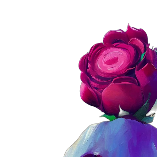 flower, crown, dress, concept art, watercolor, vaporwave, 3d render, colorful transparent PNG cut-out