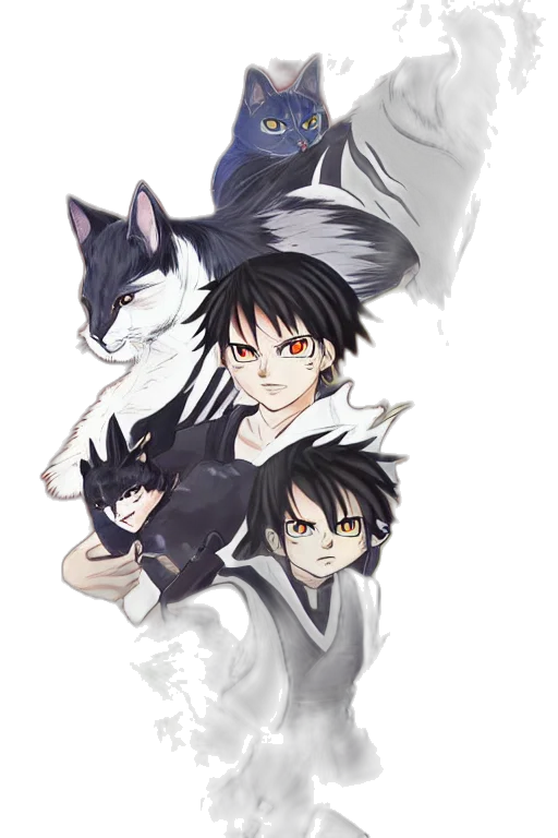 anime, pixel art, concept art, fantasy art, monochrome, dark, manga, warrior transparent PNG cut-out