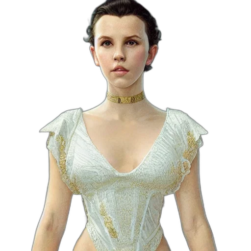 dress, jewelry, staff, crown transparent PNG cut-out