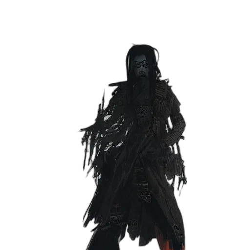 mask, creature, staff, dress, concept art, 3d render, cyberpunk, fantasy art transparent PNG cut-out