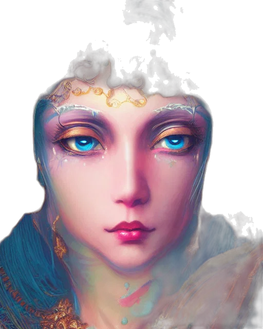 face, crown, mask, fantasy art transparent PNG cut-out