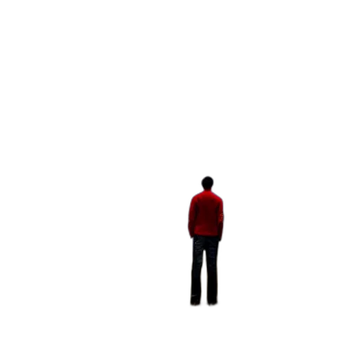 jacket, robot, face, creature, pixel art, 3d render, concept art, photorealistic transparent PNG cut-out