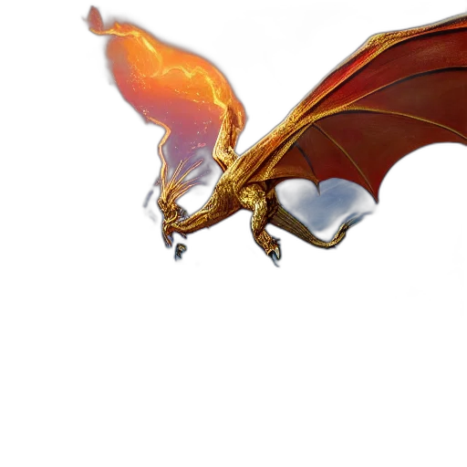 dragon, staff, sword, weapon, concept art, fantasy art, 3d render, photorealistic transparent PNG cut-out