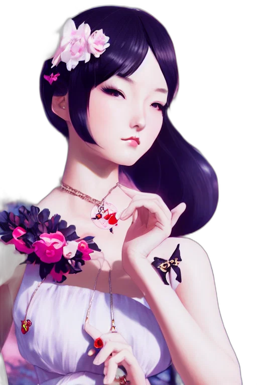 dress, jewelry, crown, flower transparent PNG cut-out