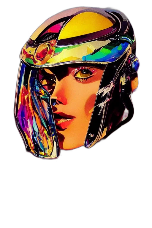 mask, jewelry, crown, hat, cyberpunk, vaporwave, photorealistic, concept art transparent PNG cut-out