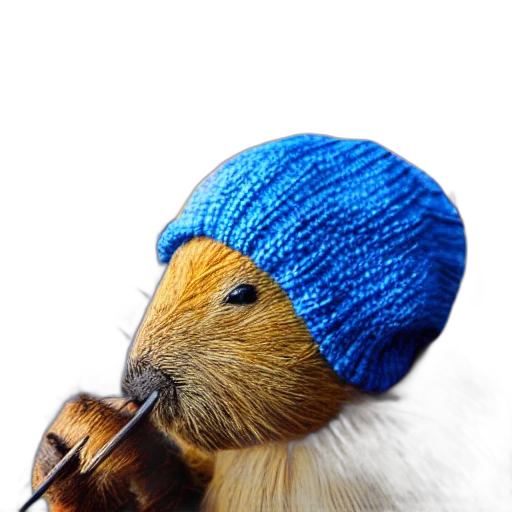 hat, animal, staff, blue transparent PNG cut-out