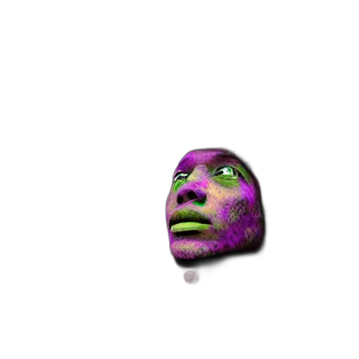 face, mask, creature, robot, 3d render, vaporwave, concept art, pixel art transparent PNG cut-out