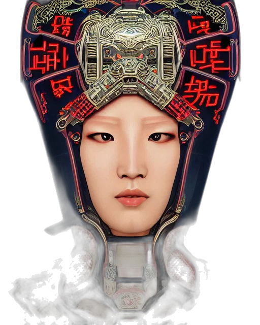 mask, face, crown, robot, photorealistic, concept art, fantasy art, cyberpunk transparent PNG cut-out