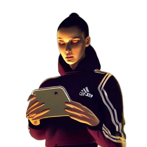 jacket, staff, face, robot transparent PNG cut-out