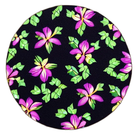 flower, umbrella, hat, dress, neon, dark, colorful, hawaiian transparent PNG cut-out
