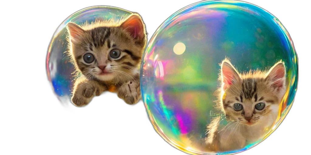animal, photorealistic, 3d render, concept art, outer space, adorable, kitten, stuck transparent PNG cut-out
