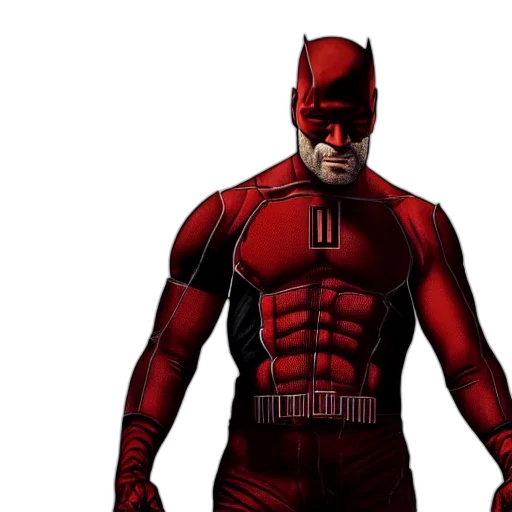 comic book art, concept art, 3d render, red transparent PNG cut-out