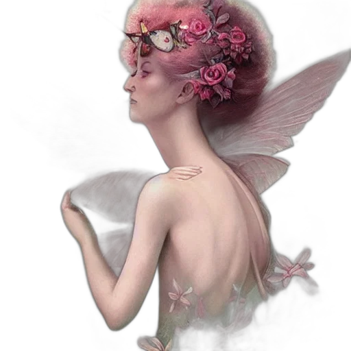 crown, mask, flower, face, fantasy art, concept art, photorealistic, watercolor transparent PNG cut-out
